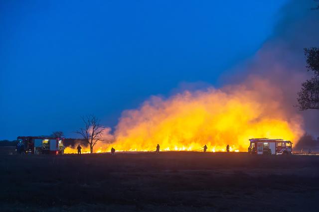 Brand in heidegebied bij Wateren