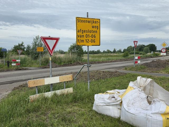 Werkzaamheden voor veiligere fietsoversteek van Steenwijkerweg zijn begonnen
