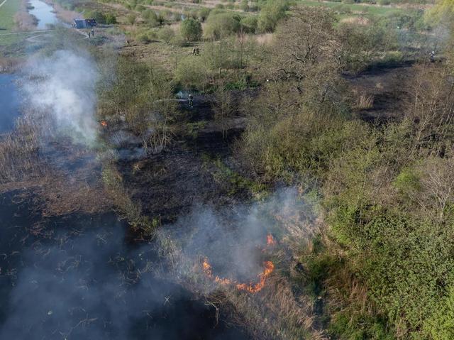 Forse natuurbrand aan Roodbaardpad bij Wolvega