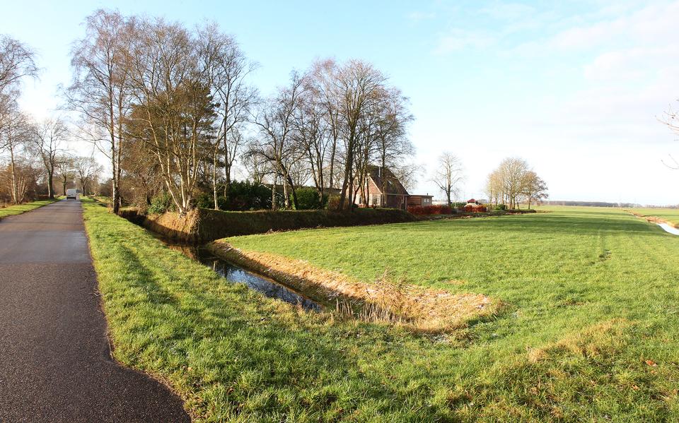 Nabij dit perceel aan de Kooiweg zou naar gas worden gewonnen.