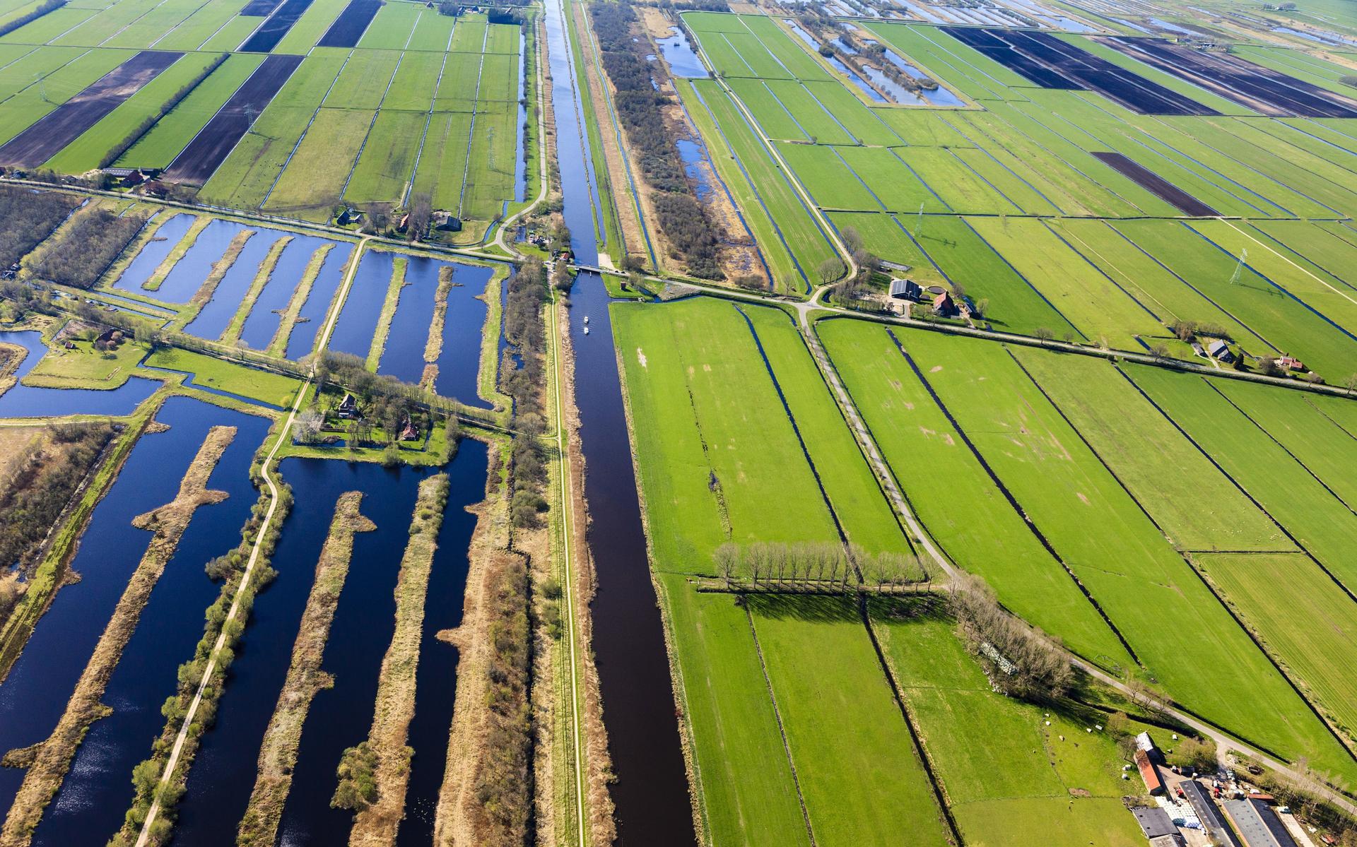 Het veenweidegebied nabij natuurgebied De Rottige Meenthe. 