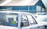 Een in beslag genomen auto in Wolvega.