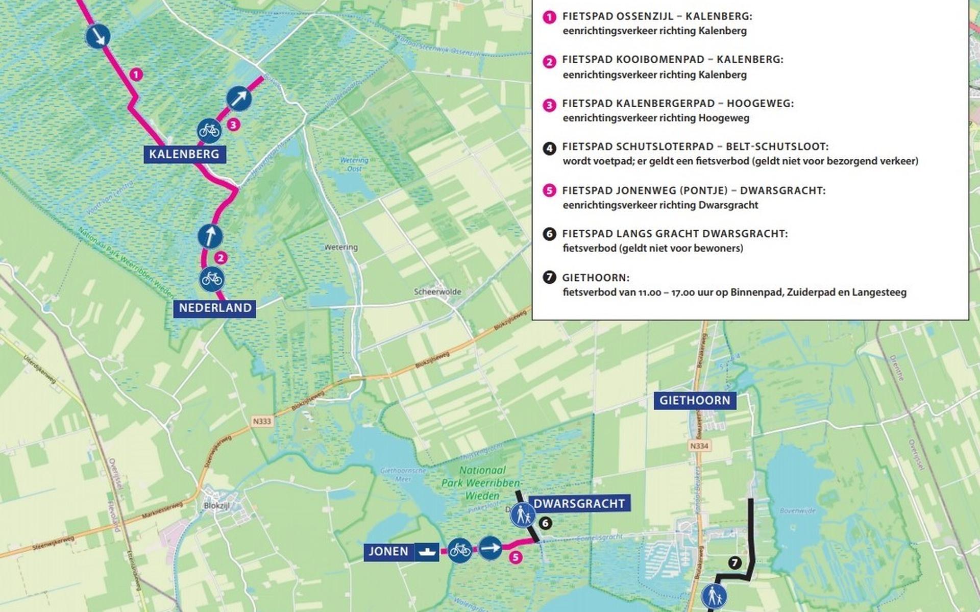 Maatregelen om afstand te houden op fietspaden in Steenwijkerland - Stellingwerf